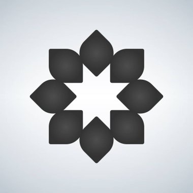 Çiçek vektör simge veya logosu beyaz izole.