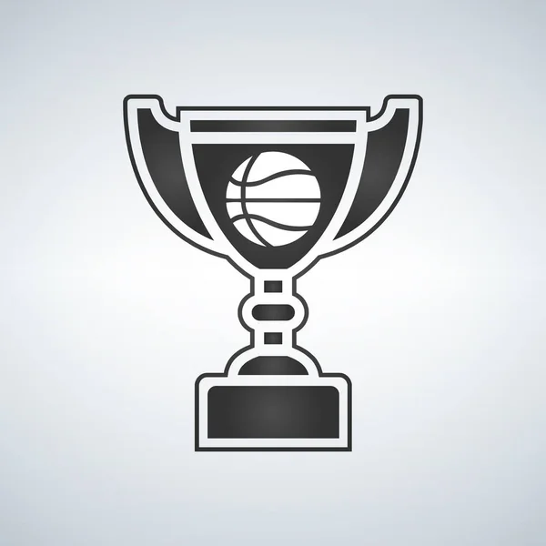 Basketball Trophy cup, award, vector icon in flat style. — Stock Vector