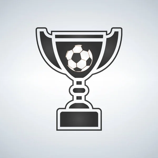 Coupe de trophée de football, prix, icône vectorielle dans le style plat . — Image vectorielle