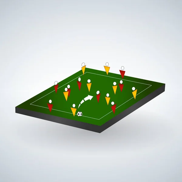 Abstrakta fotbollsplan med spelare. Fotboll Team vektorillustration. — Stock vektor