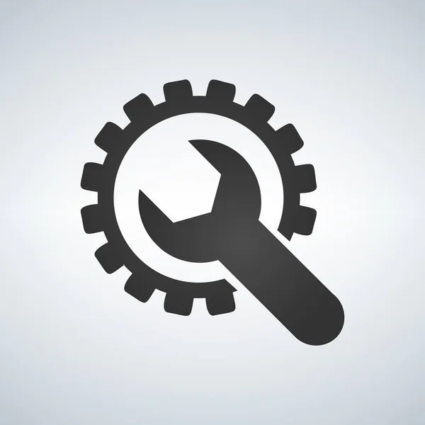 Gear and Wrench icon, settings, repair service — Stock Vector