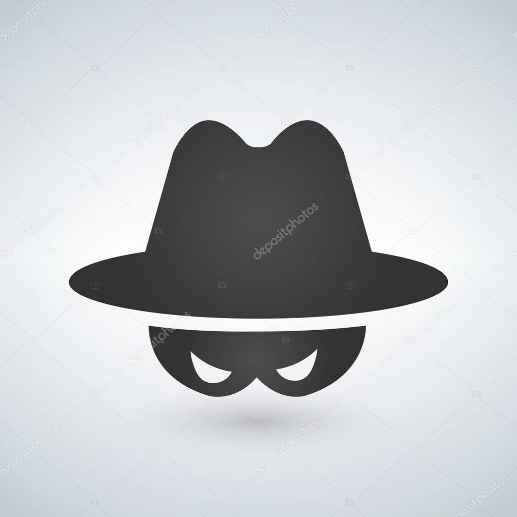 Black icon of anonymous spy agent icon
