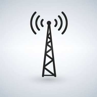 Cep telefonu Tower, Wifi Antena siyah vektör simgesi