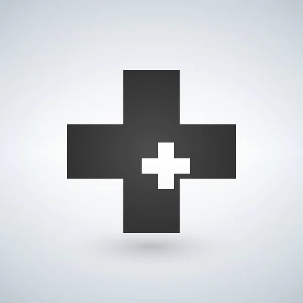 Två korsar medicin eller kristna logotyp koncept, vektorillustration isolerade på vit bakgrund — Stock vektor