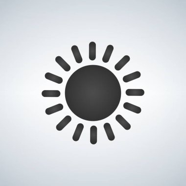 Basit güneş simgesi, beyaz arka plan üzerinde izole vektör çizim.