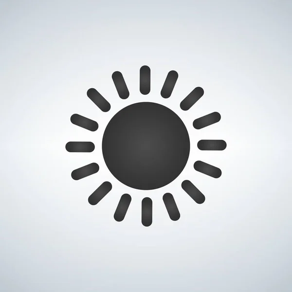 Enkla solen ikon, vektorillustration isolerade på vit bakgrund. — Stock vektor