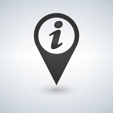 Bir harita illüstrasyon işareti simgesi bilgi işareti