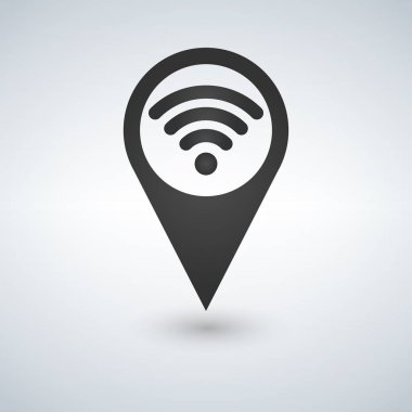 İşaretçi harita wifi internet sinyal bağlantısı ile.