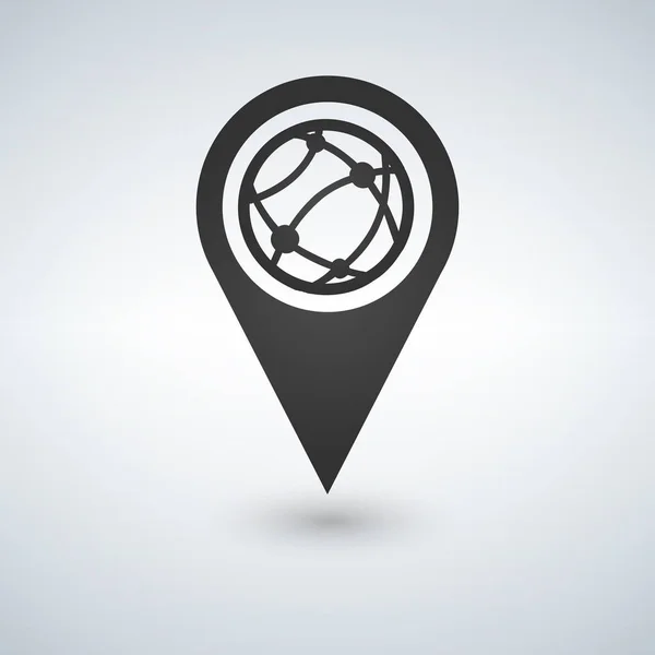 Carte Pointeur Globe Internet Icône Plate Illustration Vectorielle Style Design — Image vectorielle