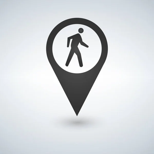 Common pedestrian icon. Man walking by foot map pointer. For maps, schemes, applications and infographics. — Stock Vector