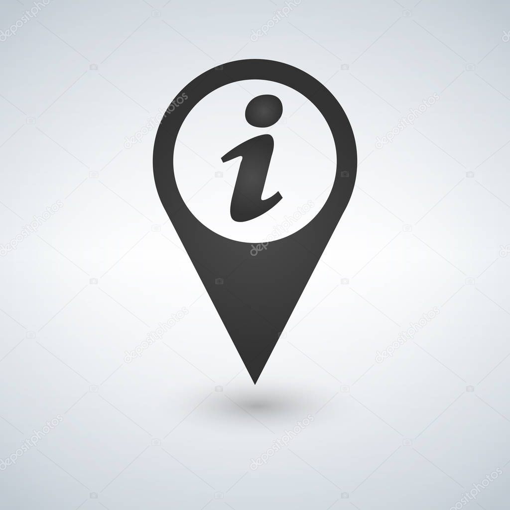 Illustration of a map mark icon with an info sign