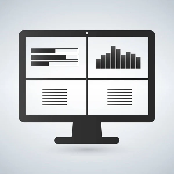 Monitores Ordenador Con Diferentes Gráficos Ilustración Vectorial Aislada Sobre Fondo — Archivo Imágenes Vectoriales