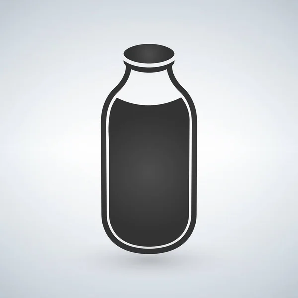 Milchflasche Symbol Vektor Illustration Isoliert Auf Weiß — Stockvektor