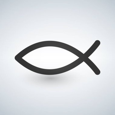 Jesus Fish simgesi. Vektör çizim