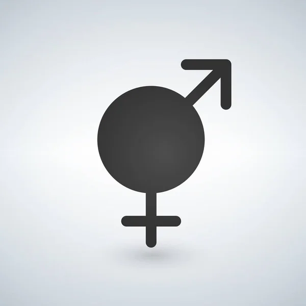 Male and female sex symbol, black vector illustration. — Stock Vector