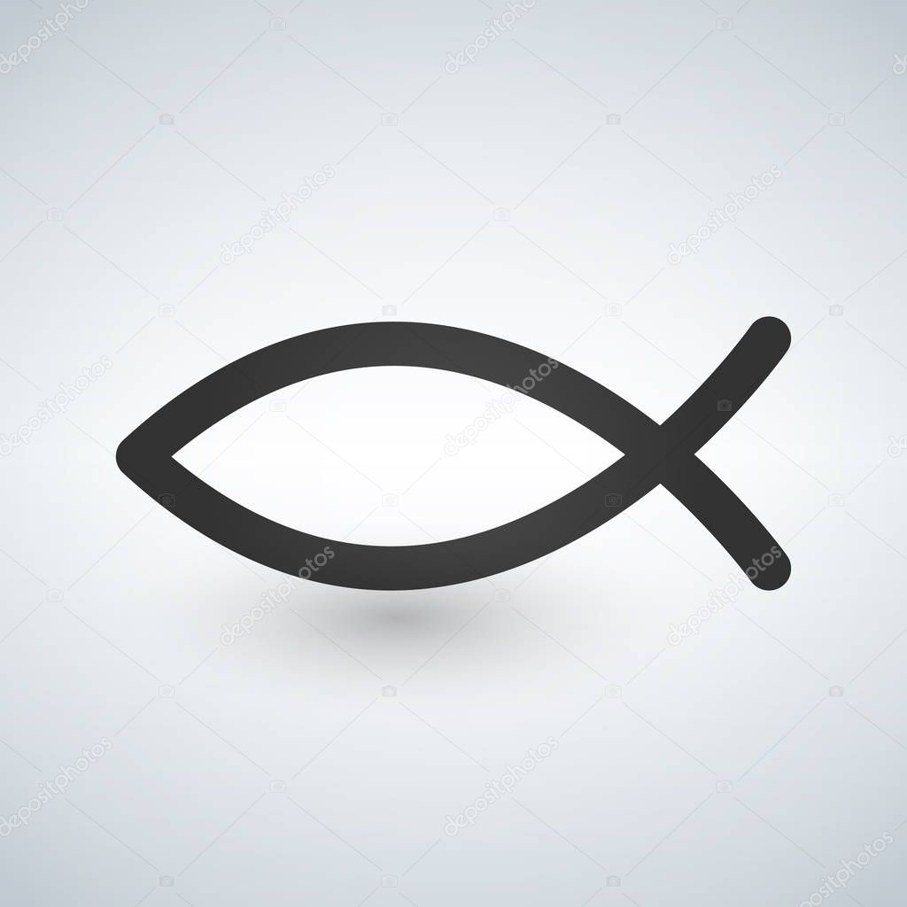 Jesus Fish Icon Vector illustration isolated on white
