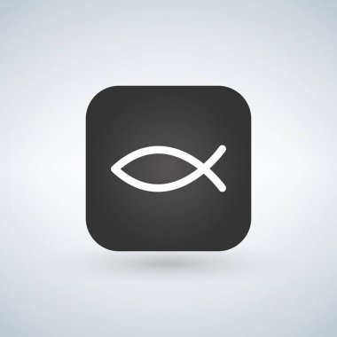 Hıristiyan balık sembolü app düğmesindeki illüstrasyon vektör.