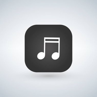 Müzik Not işareti simgesini veya uygulama düğmesinin üzerinde müzik simgesi. Vektör çizim.