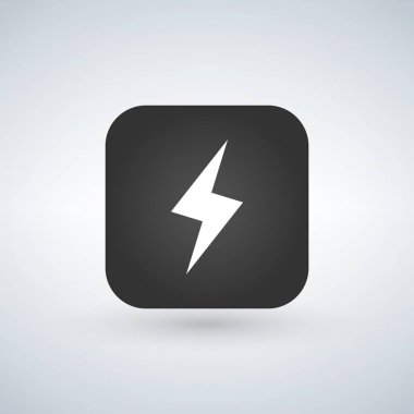 Yıldırım uygulama düğme simgesi. vektör illüstrasyon izole 