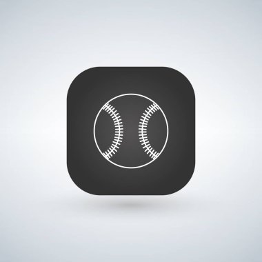 Beyzbol simgesini veya logo çizgi stili app Meydanı'nda. Vektör illustrat