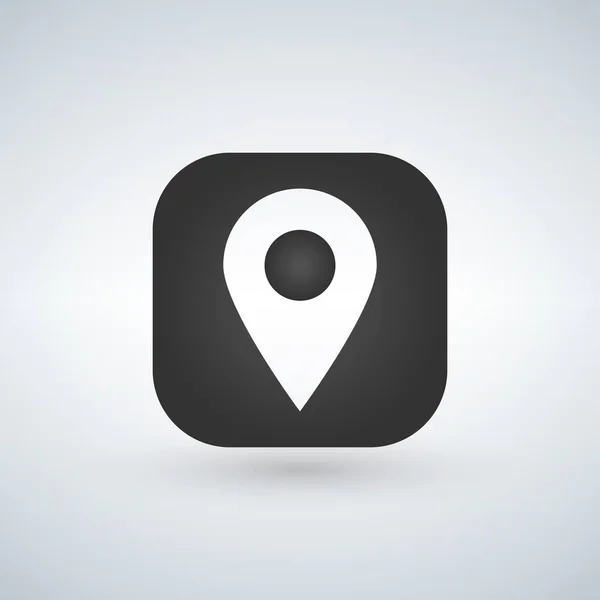 Kartenzeiger oder GPS-Standortsymbol über dem Anwendungssymbol. Vektorillustration. — Stockvektor