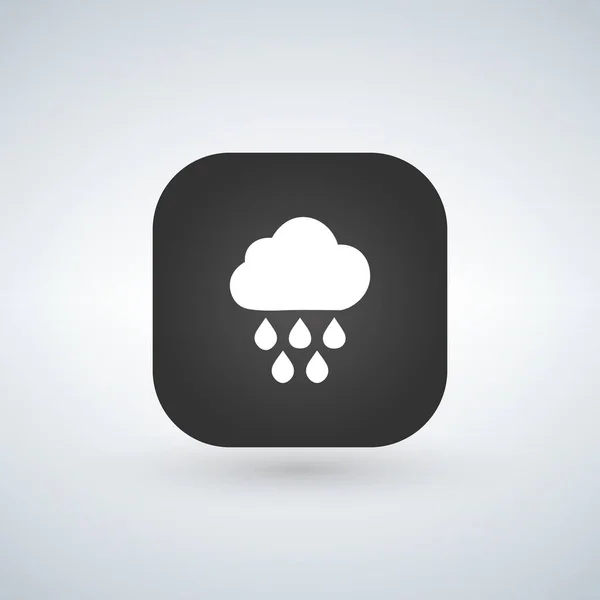 Lichte regen vector weerpictogram over toepassing knoop, vectorillustratie. — Stockvector