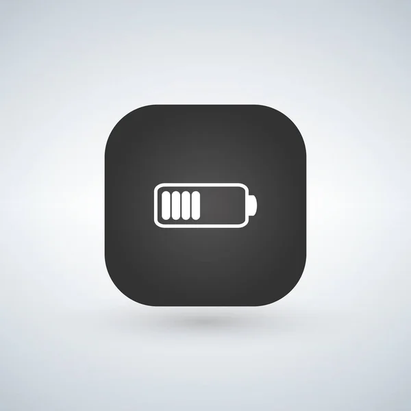 Carga de la batería redondeada botón de aplicación cuadrada. ilustración vectorial . — Vector de stock