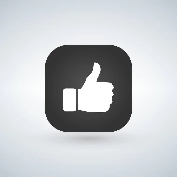 App knop Hand zoals duim omhoog pictogram vectorillustratie. — Stockvector