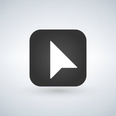 Vektör simgesi, imleç simgesi üzerinde uygulama düğmesini tıklatın. Web sitesi veya hareket eden app için modern, basit düz vektör çizim.