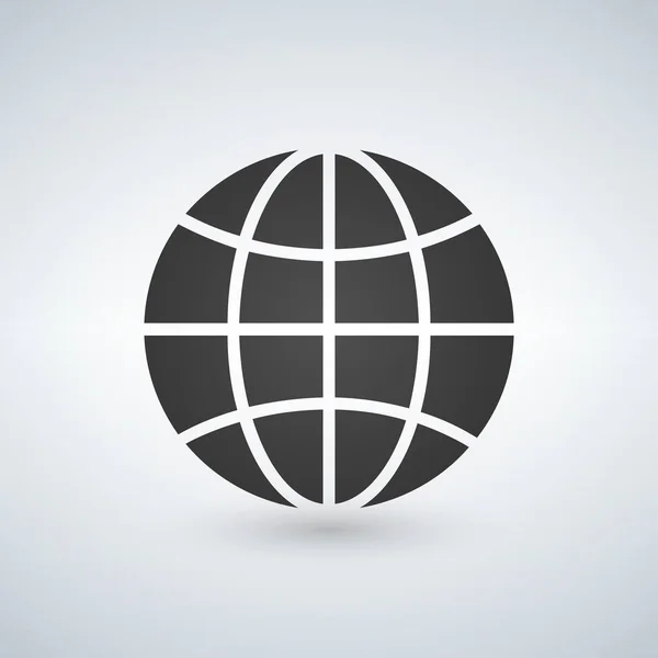 Globus-Erde-Vektorsymbol, Vektorabbildung auf weiß isoliert. — Stockvektor