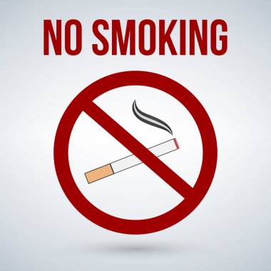 Sigara içilmiyor. Beyaz arkaplanda izole edilmiş vektör illüstrasyonu.