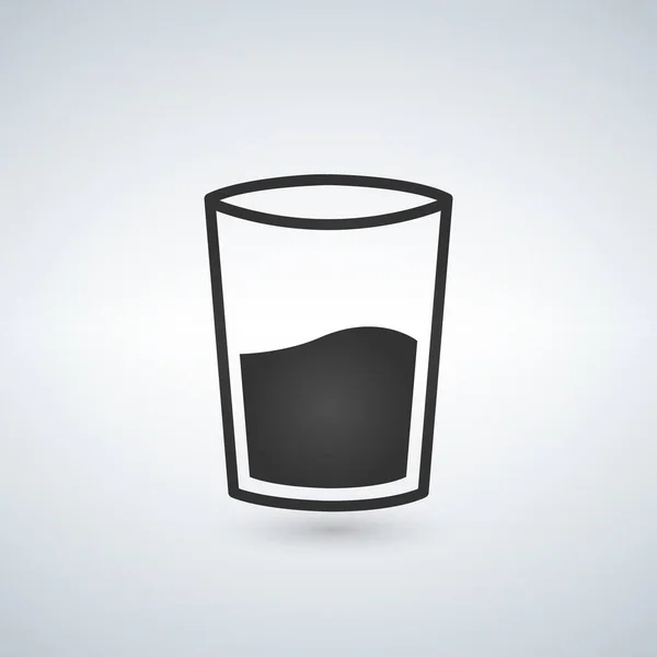 Glas water pictogram, vectorillustratie geïsoleerd op wit. — Stockvector