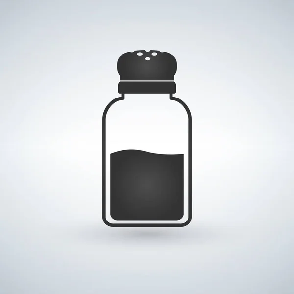 Icono de salero en estilo plano aislado sobre fondo blanco. Ingrediente para hornear y cocinar. Ilustración vectorial . — Archivo Imágenes Vectoriales