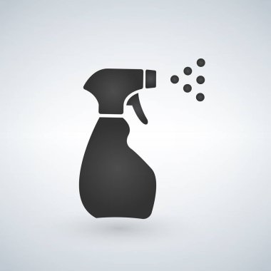 Spray bottle with mist vector illustration icon, isolated on modern background. clipart