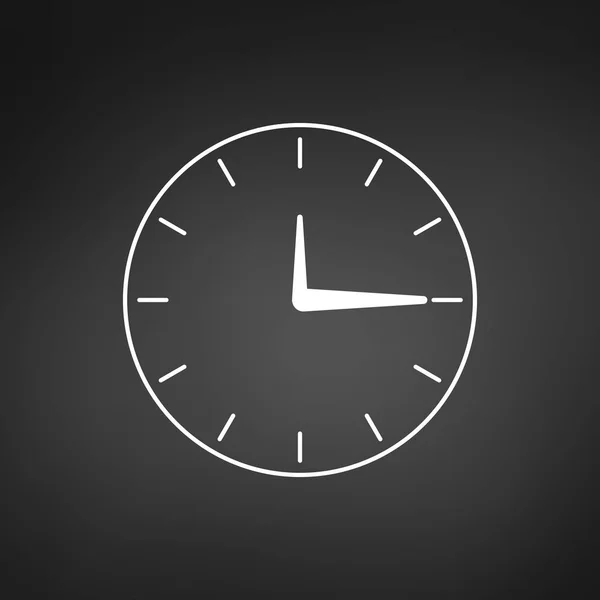 Минималистические часы или иконка времени, векторная иллюстрация изолирована на современном фоне . — стоковый вектор