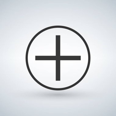 Ekle düğmesini doğrusal tasarım web ve apps, illüstrasyon izole modern arka plan üzerinde vektör.