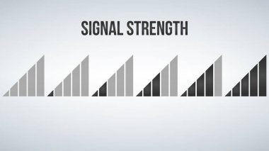 cep telefonu sinyal gücü göstergesi şablonu. Wi-fi, kablosuz bağlantı, anten sinyal gücü, vektör illüstrasyon izole modern arka plan üzerinde.