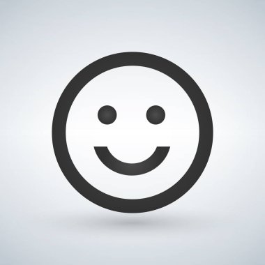 Gülümseyen ifade kare yüz simgesi. Avatar sembolü. Karakter piktogram, düz vektör izole üzerinde beyaz arka plan oturum açın. Grafik ve web tasarımı için basit vektör çizim.