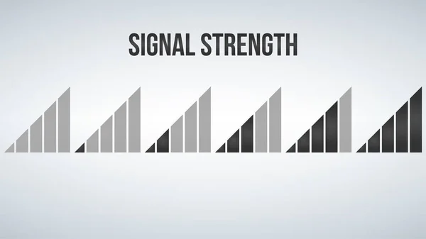 Шаблон индикатора силы сигнала мобильного телефона. Wi-Fi, беспроводное соединение, сила сигнала антенны, векторная иллюстрация на современном фоне . — стоковый вектор
