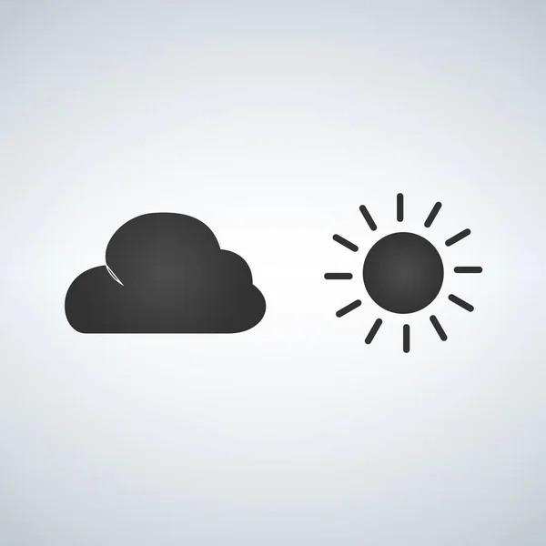 Zon en wolk pictogram. Vectorillustratie geïsoleerd op moderb achtergrond. — Stockvector