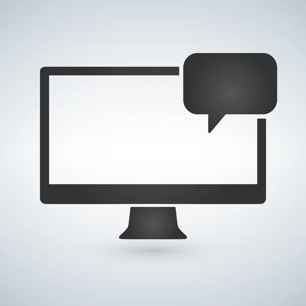 Icona bolla computer e chat. illustrazione vettoriale isolata su sfondo moderno . — Vettoriale Stock