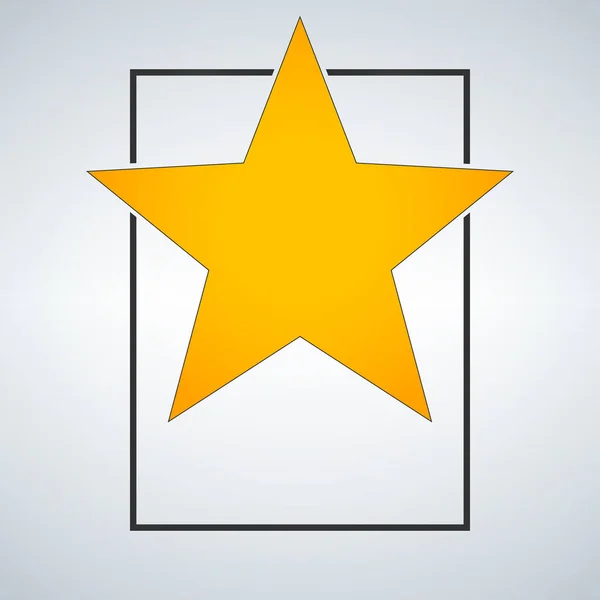 Золотий шаблон нагородження зіркою з рамкою. Векторні ілюстрації ізольовані на сучасному фоні . — стоковий вектор