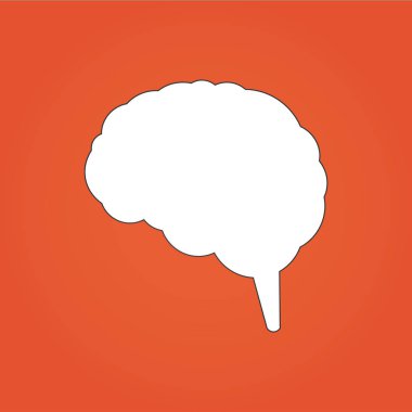 Beyin simge vektör Illustration. Web Tasarım için apps-ebilmek var olmak kullanılmış. Turuncu modern arka plan üzerinde izole.