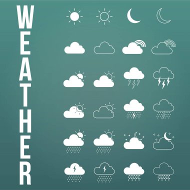Modern hava Icons set. Modern arka plan düz vektör simgeler.