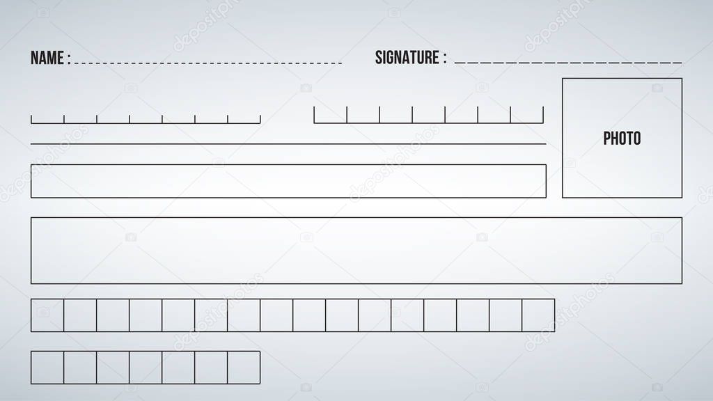 Elements or template Form for filling out. Vector illustration isolated on modern background.
