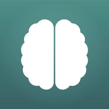 Beyin simgesi, basit vektör illüstrasyon izole modern arka plan üzerinde.