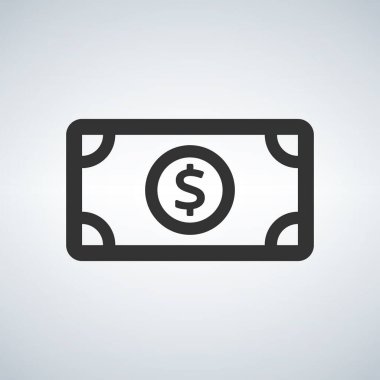 Basit para simgesi. Evrensel para simgesi. Vektör simgesi