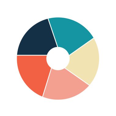 Vektör grafikler, grafikler, diyagramlar için daire Infographic şablonu. Pasta grafiği kavramı ile 5 seçenekleri, parçalar, adımları, işler