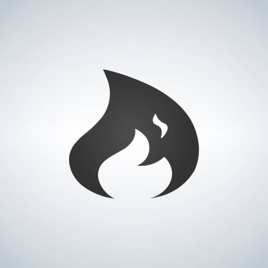 Simge vektör çizim üzerinde beyaz izole ateş