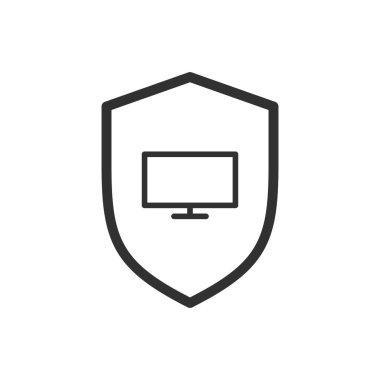kalkan satırı simgesi. Web güvenlik sembolü. bilgisayar kalkan. e-posta şifreleme gizlilik veri koruma. Internet Vpn kavramı vektör çizim.